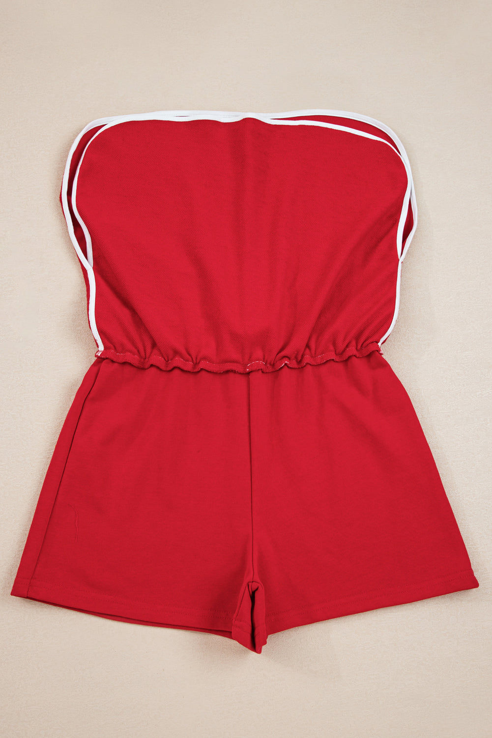 Fiery Red Varsity Stripe Detail Drop Shoulder Pullover Mini Skirt Set