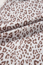 White Leopard Print Long Sleeve and Pants Pajamas Set