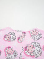 Santa Claus Print V Neck Tee Drawstring Pants 2pcs Lounge Set