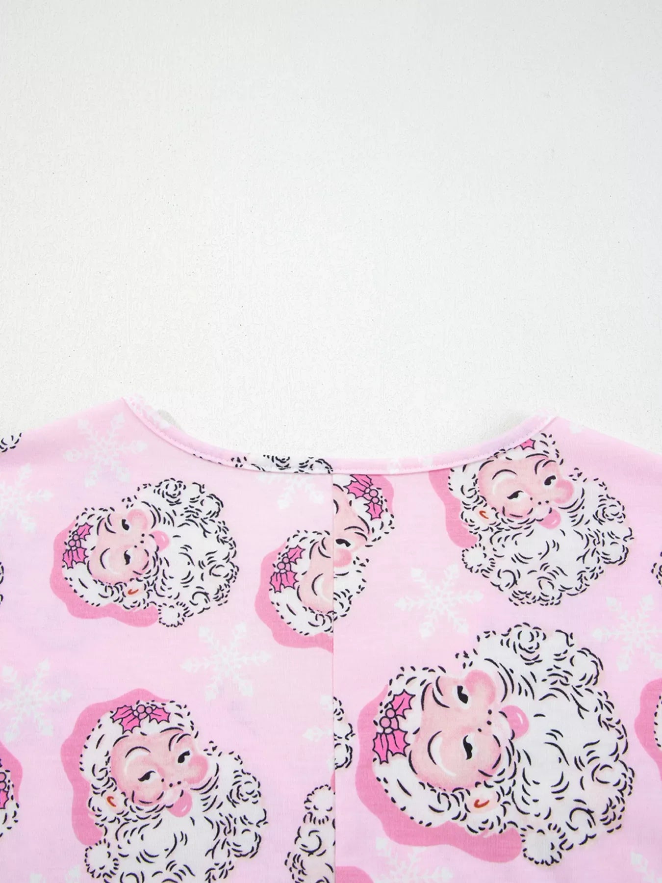 Santa Claus Print V Neck Tee Drawstring Pants 2pcs Lounge Set