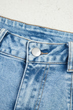 Beau Blue Flower Patched Light Wash Cropped High Waist Jeans