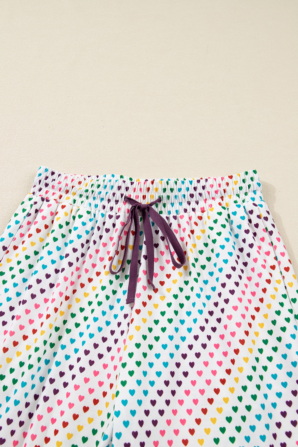 Romantic White "Love Heart" Print Valentines Long Sleeve 2-Piece Pajama Set for Couples