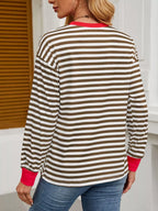 Striped Long Sleeve Casual T-Shirt