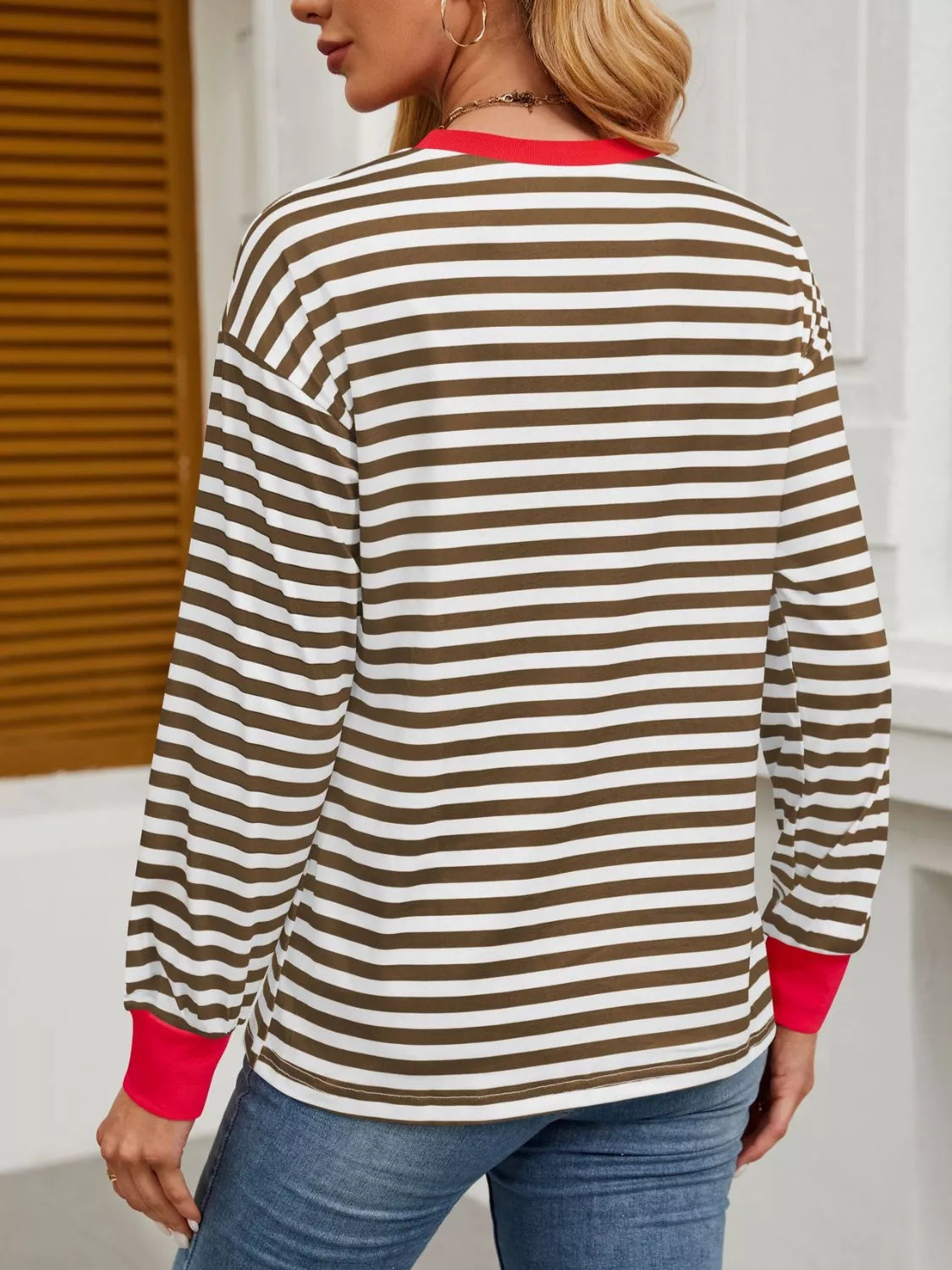 Striped Long Sleeve Casual T-Shirt