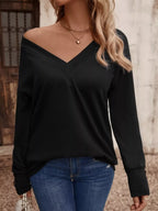 V-Neck Long Sleeve T-Shirt