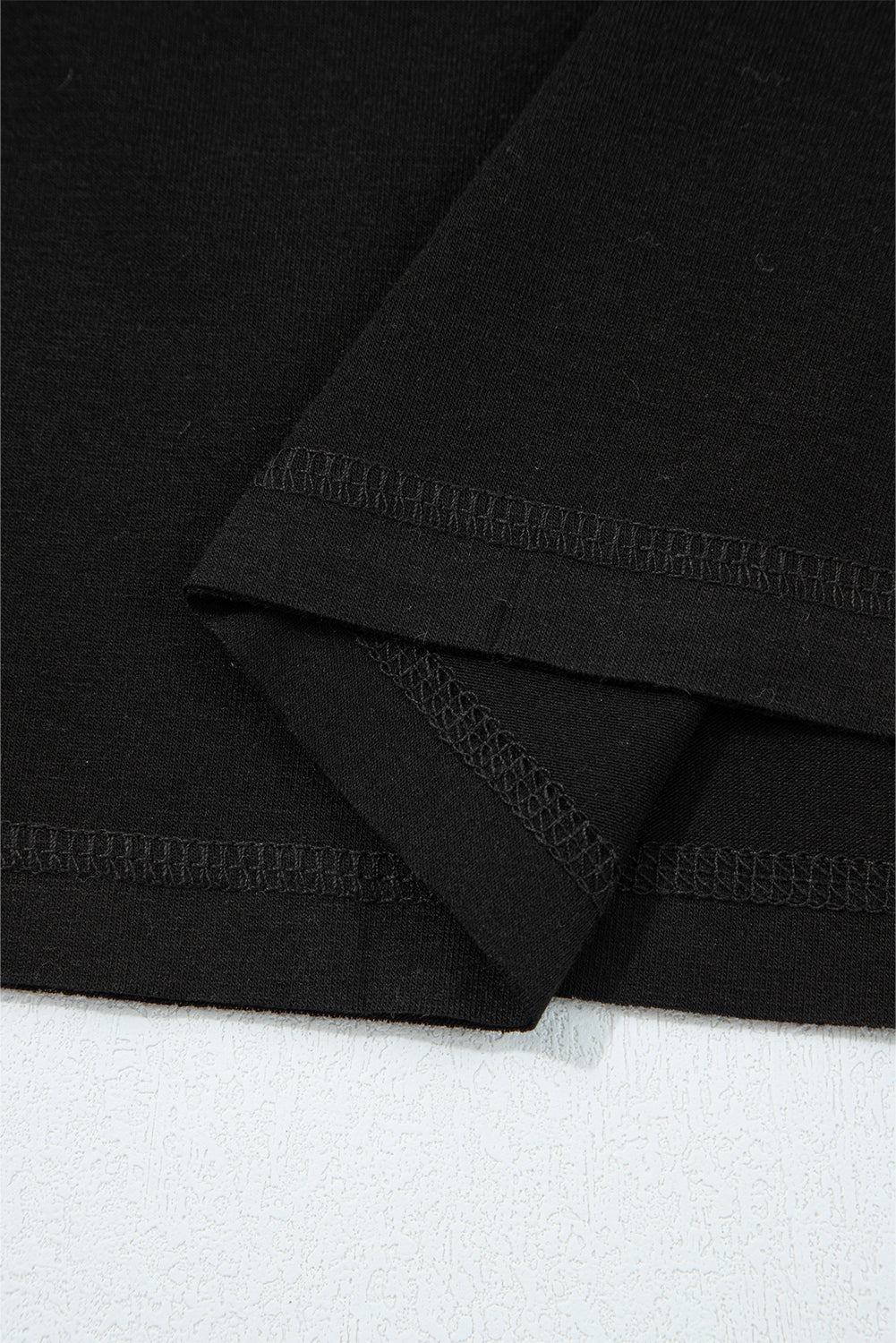 Black Contrast Print Striped Raglan Long Sleeve Loose Top