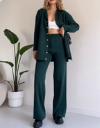 Women's Casual Striped Jacquard Knitted Two-Piece Sweater Set - Perfect for Daily Wear, Holidays, and Going Out - Autumn/Winter Collection