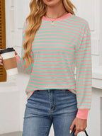 Striped Long Sleeve Casual T-Shirt