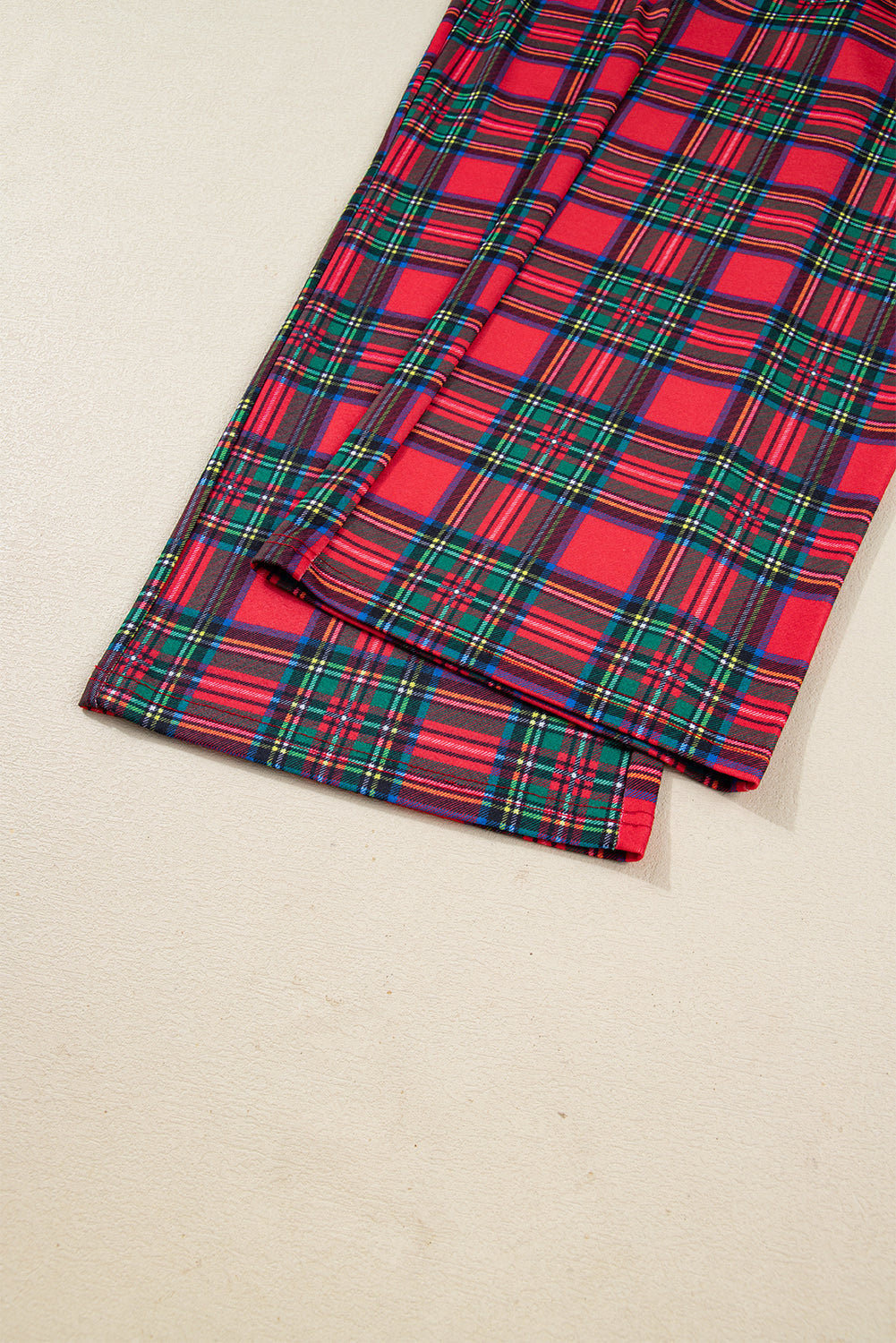 Festive Red Plaid Mama Graphic Christmas Holiday Crewneck Pullover and Pants Two-Piece Lounge Set