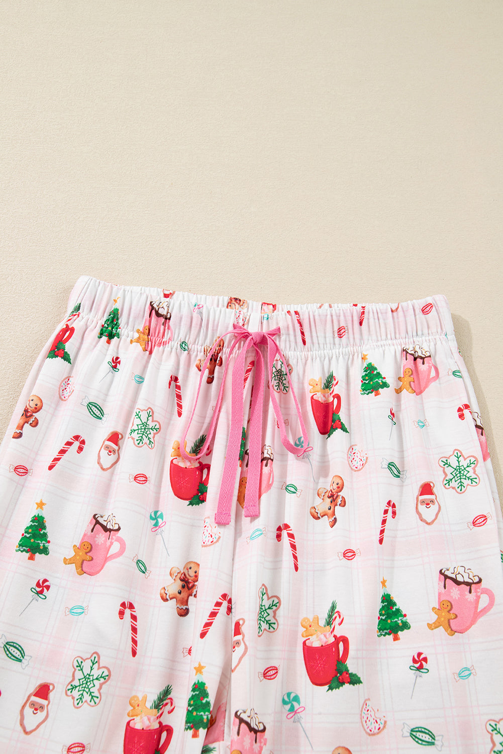 Cozy Pink Christmas Spirit Holiday Print Short Sleeve Pajama Set - 2-Piece Sleepwear