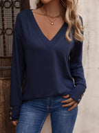 V-Neck Long Sleeve T-Shirt