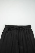 Black Contrast Trim Hooded Lounge Cardigan and Pants Set