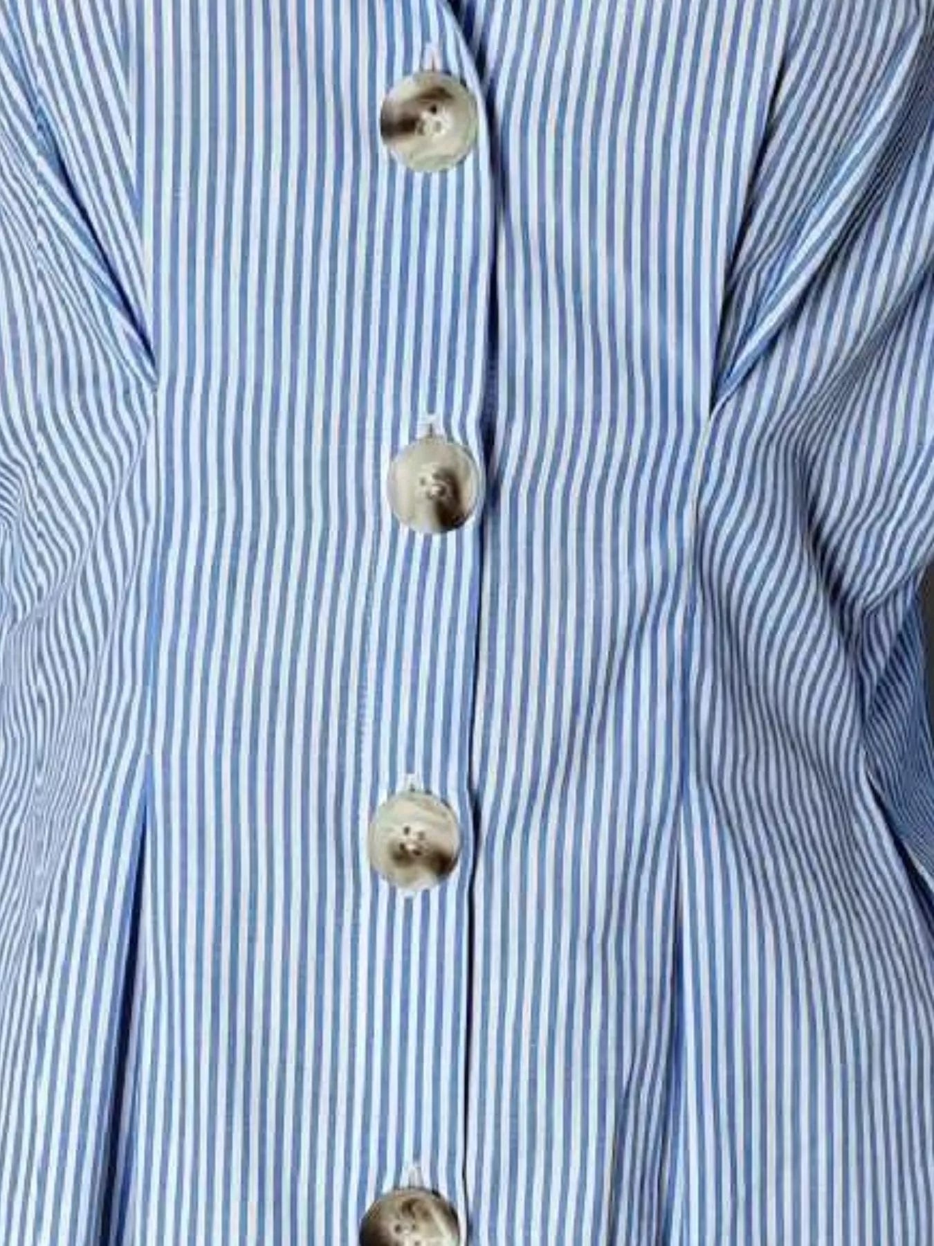 Tina's Striped Button-Up Long Sleeve Shirt