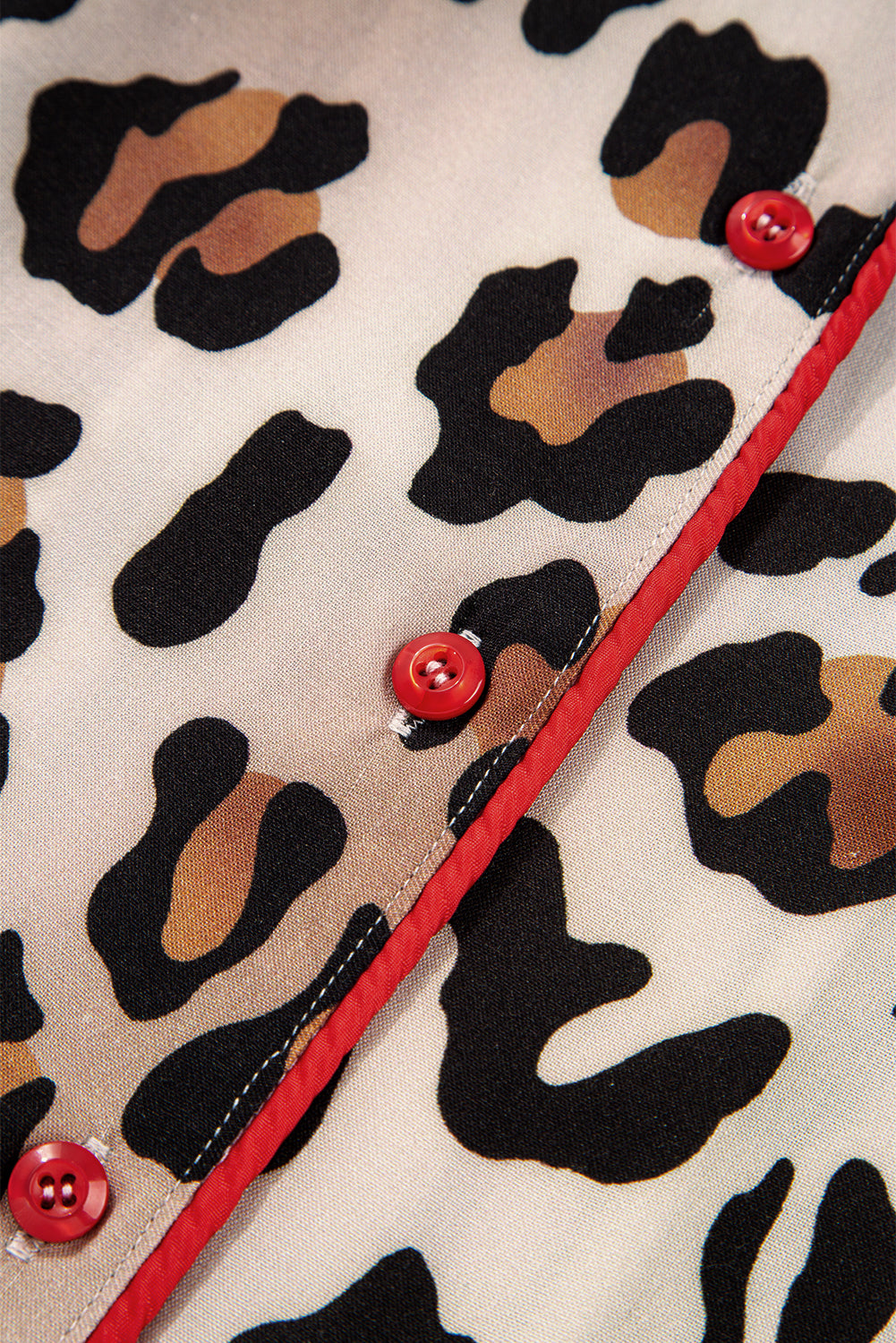 Dearlove Women's Khaki Leopard Print Colorblock Pajama Set - Long Sleeve Shirt & Pants for Cozy Lounging