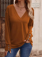 V-Neck Long Sleeve T-Shirt