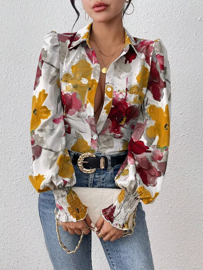 Floral Print Long Sleeve Shirt