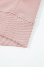 Light Pink Drop Shoulder Puff Sleeve Crop Pullover Drawstring Wide Leg Pants Set