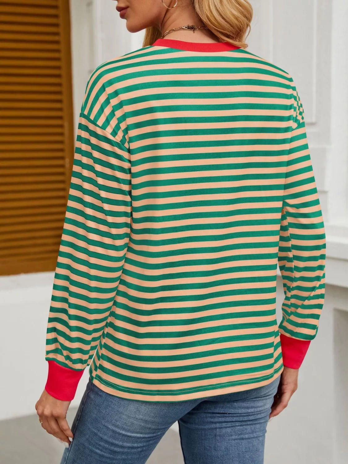 Striped Long Sleeve Casual T-Shirt