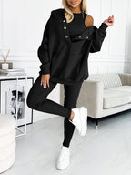 Comfortable & Stylish Grey Three-Piece Sweatshirt Set for Women - Includes Vest, Top, and Pants