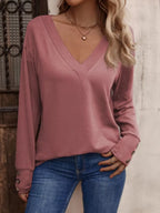 V-Neck Long Sleeve T-Shirt
