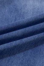 Beau Blue Tailored Center Seam Detail Straight Loose High Rise Jeans