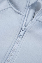 Beau Blue Half Zip Thumbhole Sleeve Hoodie Active Pants 2pcs Outfit