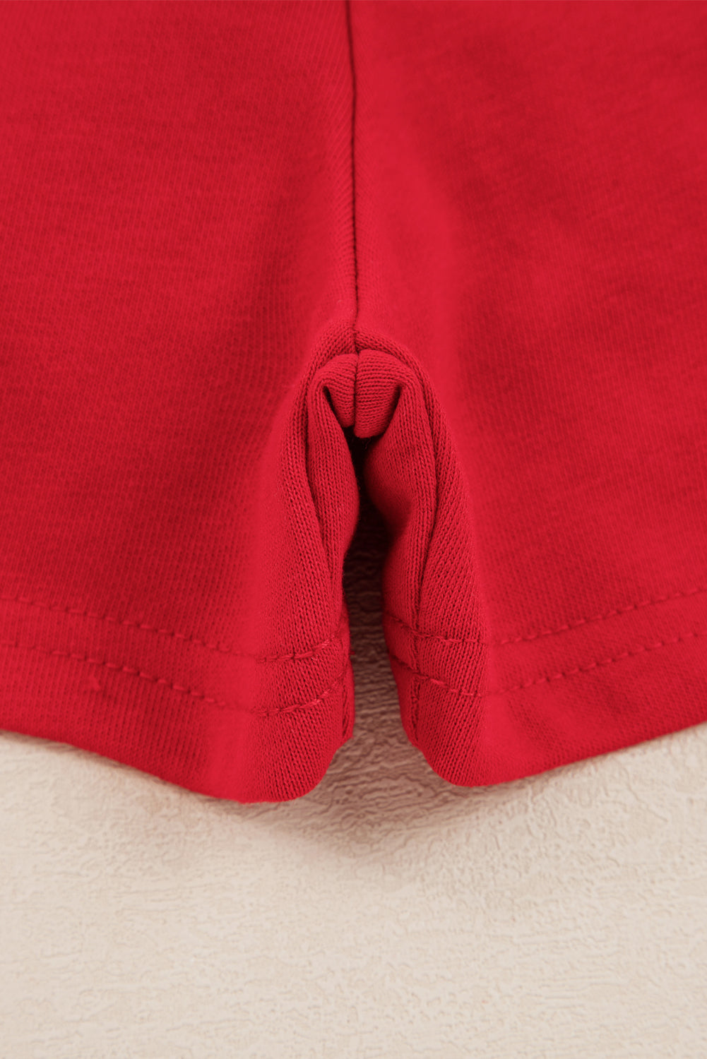 Fiery Red Varsity Stripe Detail Drop Shoulder Pullover Mini Skirt Set