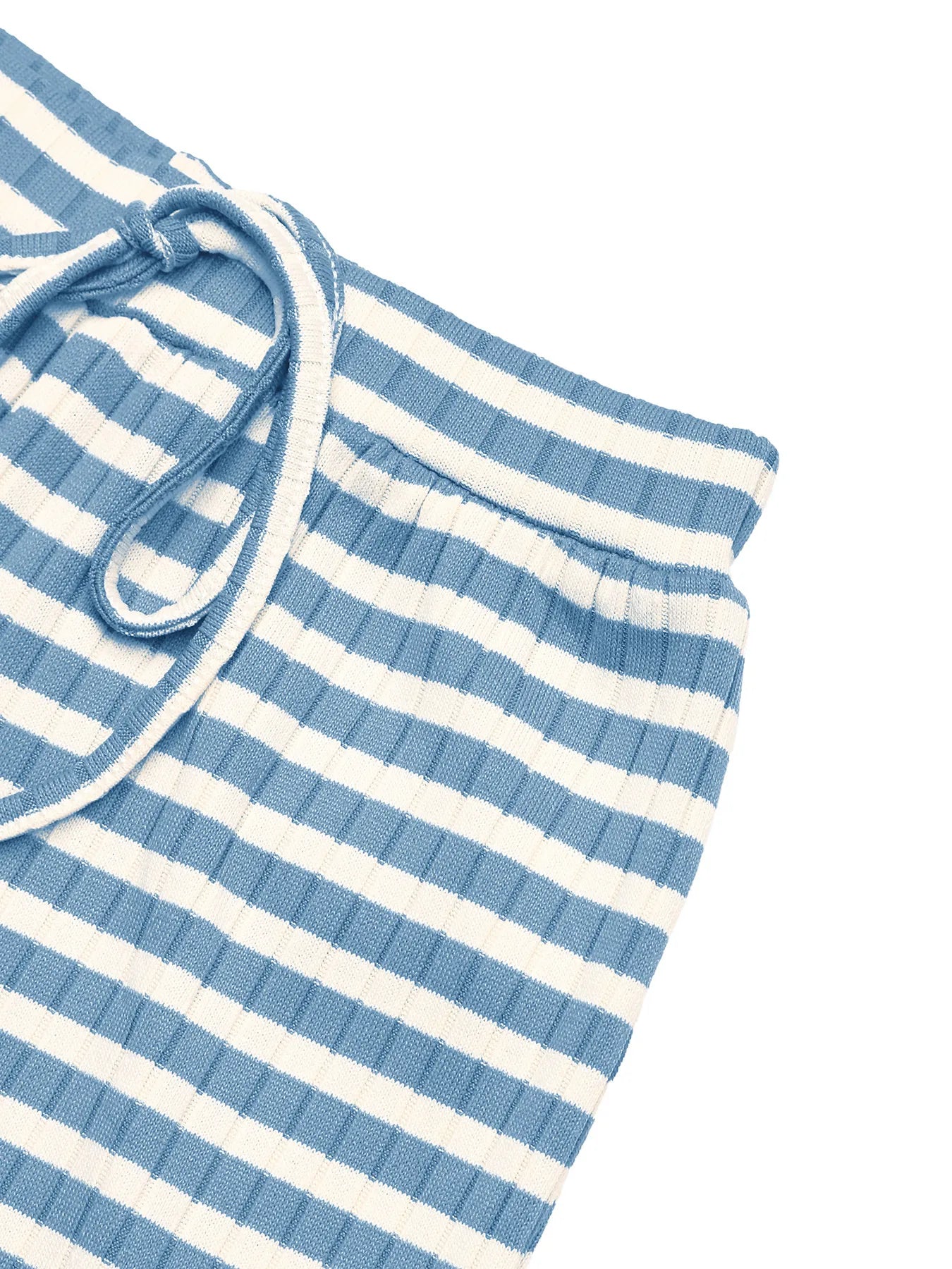 Striped Square Neck Long Sleeve Top and Pants Lounge Set