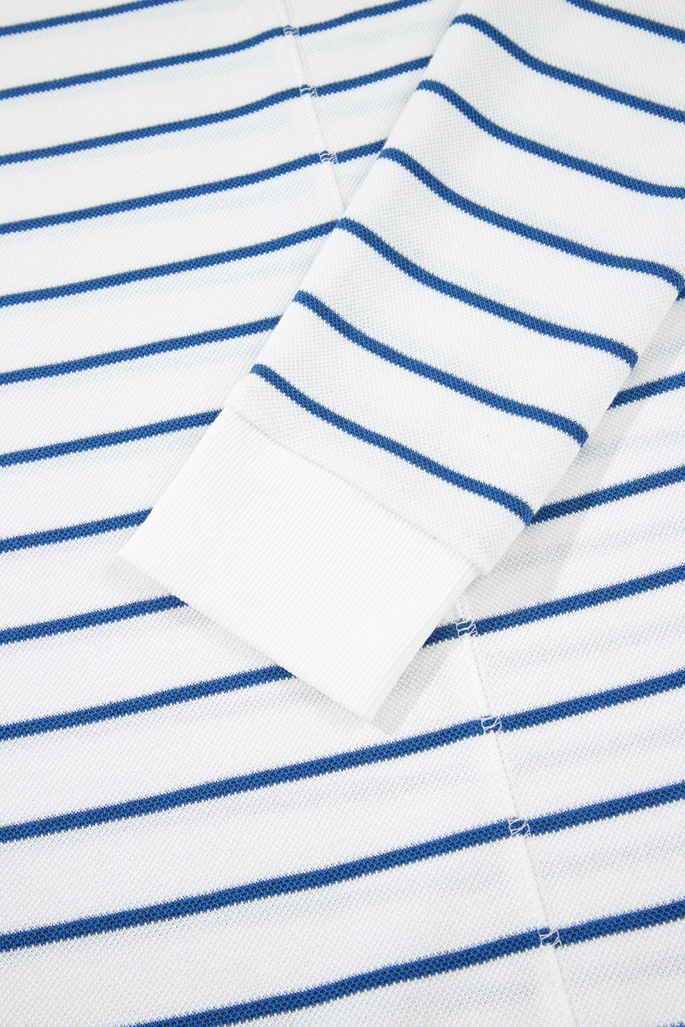 Sail Blue Striped Long Sleeve Top Drawstring Wide Leg Pants 2pcs Outfit