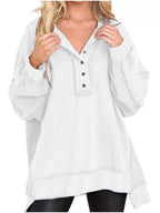 Half Snap Long Sleeve Sweatshirt