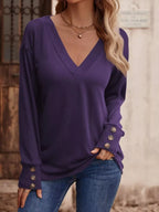 V-Neck Long Sleeve T-Shirt
