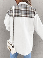 Blue Zone Planet |  Denim Jacket Long Sleeve Check Button Down Shirt Jacket Top