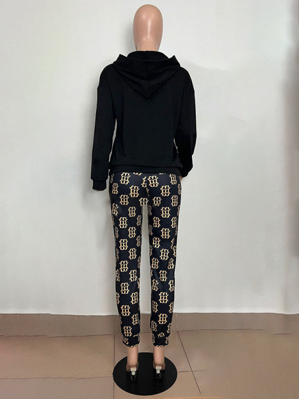 Printed Long-Sleeved Trousers Set High-Quality Sweater Set