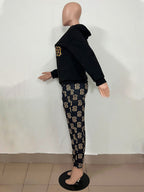 Printed Long-Sleeved Trousers Set High-Quality Sweater Set