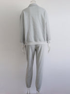 Blue Zone Planet |  Long Sleeve Zipper Stand Collar Sweater Comfortable Loose Sports Leisure Sweater Two-Piece Set