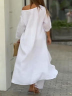 Chic Solid Color Casual Two-Piece Set for Summer - Polyester Blend