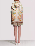 Summer Linen Graffiti Print Lapel Shorts Set - Casual & Stylish